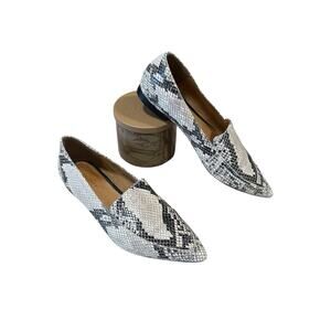 Halogen Women’s Size 7M Leather Snake Print Loafers Flats